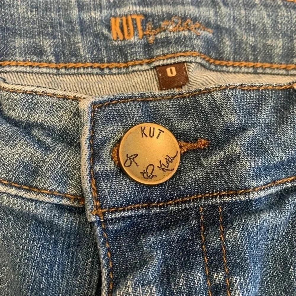 Kut From The Kloth Blue Boyfriend Denim Jean Shorts Size 0 Lonnie Distressed